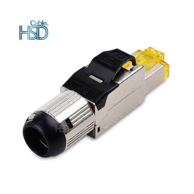 Cat8 Toolless Field Termination Network Ethernet Rj45 Shielded Connector For Cat8 Cables Male Modular Plug